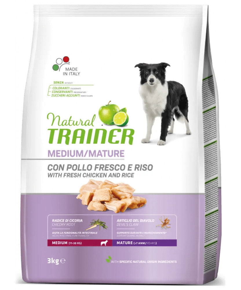 Trainer Natural Cane Adult Medium/Mature Pollo e Riso 3 Kg Trainer Natural Cane Adult Medium/Mature Pollo e Riso 3 Kg